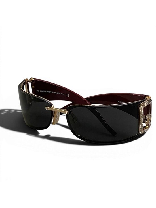 Dolce & Gabbana DG Rimless Sunglasses Black Bordeaux Eyewear D&G main image 11